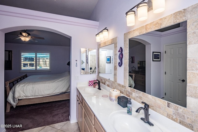 2641 Palo Verde Blvd N, Lake Havasu City, AZ 86404 - full bath with a sink, double vanity, a ceiling fan, and connected bathroom