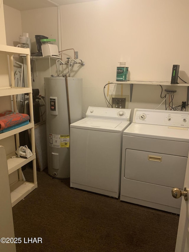 1008 Barcelona Unit 1, Lake Havasu City, AZ 86403 - laundry area with laundry area, electric water heater, and washer and clothes dryer