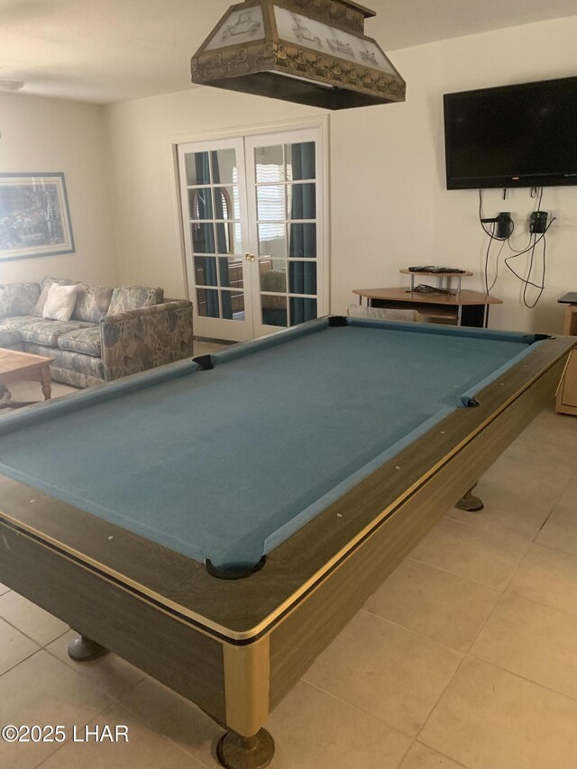 1008 Barcelona Unit 1, Lake Havasu City, AZ 86403 - rec room with french doors, tile patterned floors, and pool table