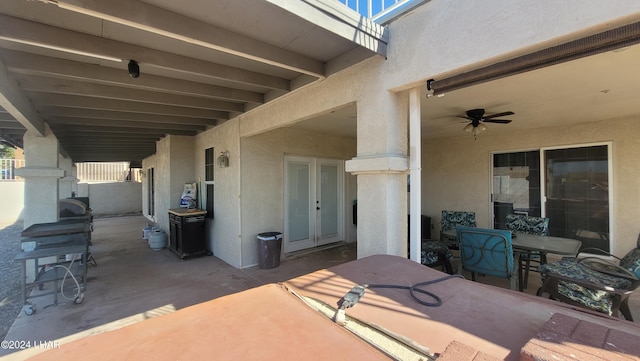 view of patio with ceiling fan