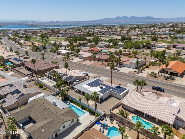2340 Jamaica Blvd S, Lake Havasu City, AZ 86406 - aerial perspective of suburban area with a pool and a water and mountain view