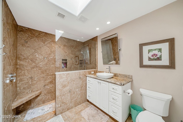 8874 Papago Loop, Parker, AZ 85344 - bathroom featuring vanity, walk in shower, and recessed lighting