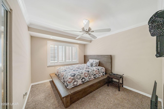 8874 Papago Loop, Parker, AZ 85344 - bedroom featuring carpet, ornamental molding, and a ceiling fan