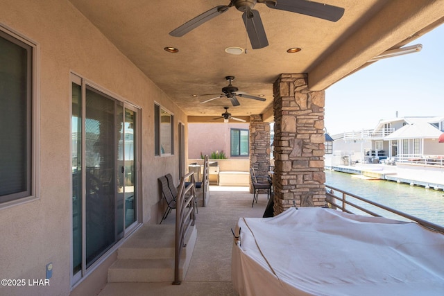 8874 Papago Loop, Parker, AZ 85344 - view of patio / terrace featuring a ceiling fan