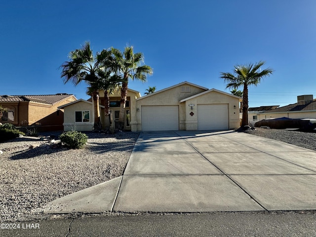 view of front of house with a garage