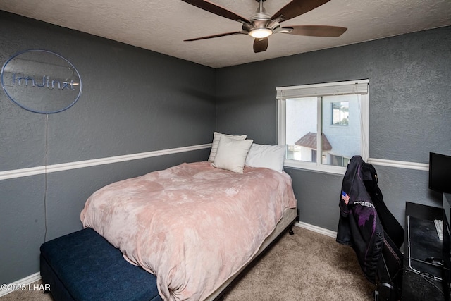 1824 Montana Vis Unit D, Lake Havasu City, AZ 86403 - bedroom featuring baseboards, ceiling fan, and carpet floors