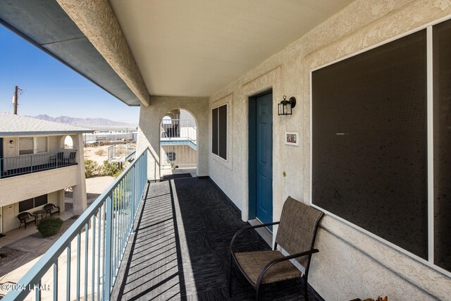 balcony with a mountain view