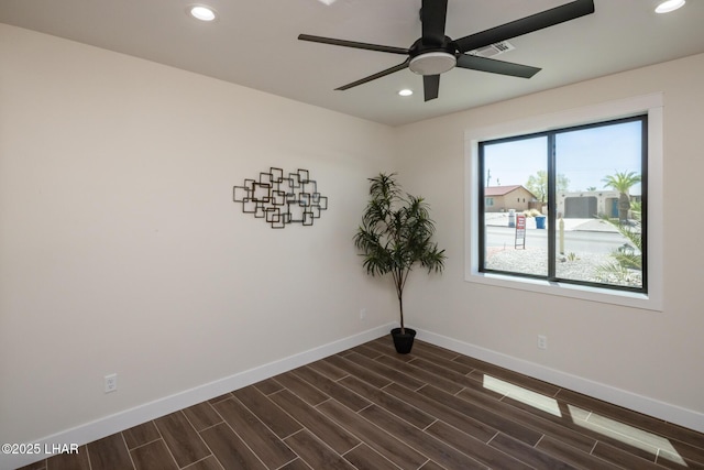 2185 Palo Verde Blvd S, Lake Havasu City, AZ 86403 - spare room with ceiling fan, recessed lighting, and dark wood-style flooring