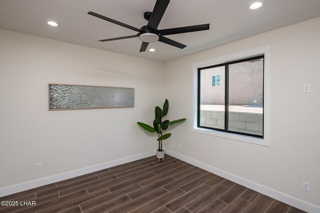 2185 Palo Verde Blvd S, Lake Havasu City, AZ 86403 - empty room featuring dark wood-style floors, ceiling fan, and recessed lighting