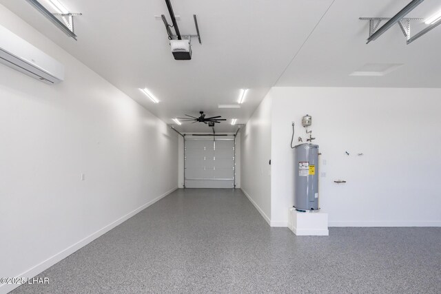 2185 Palo Verde Blvd S, Lake Havasu City, AZ 86403 - garage with water heater, a garage door opener, and a wall mounted air conditioner