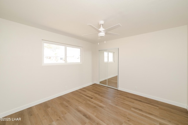 2529 Sunchief Ln, Lake Havasu City, AZ 86403 - unfurnished room featuring baseboards, a ceiling fan, and light wood-style flooring