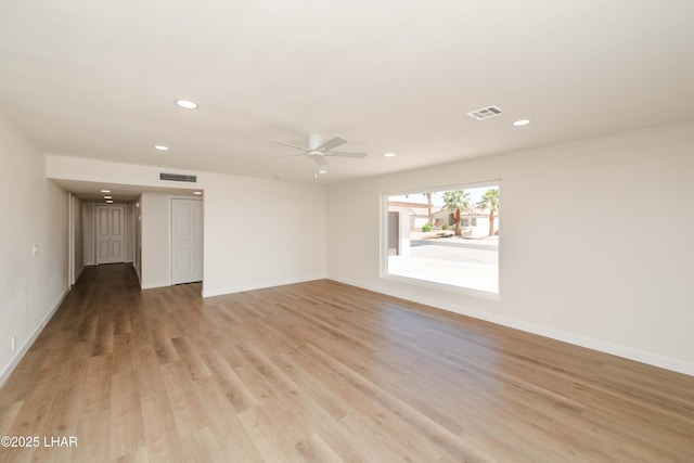 2529 Sunchief Ln, Lake Havasu City, AZ 86403 - spare room with recessed lighting, ceiling fan, light wood finished floors, and baseboards