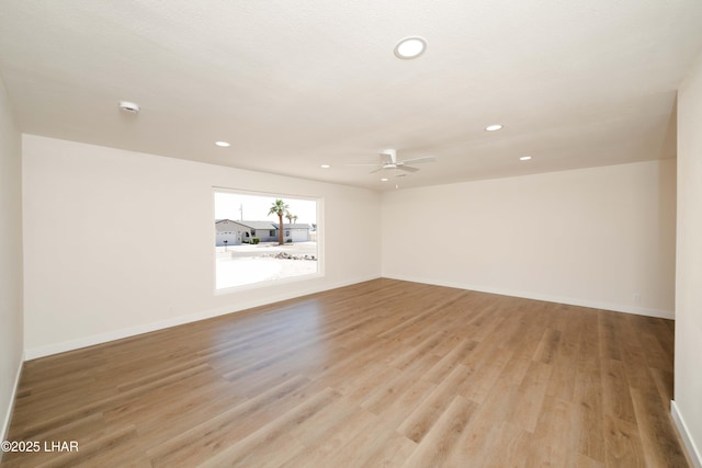 2529 Sunchief Ln, Lake Havasu City, AZ 86403 - unfurnished room featuring recessed lighting, ceiling fan, light wood finished floors, and baseboards
