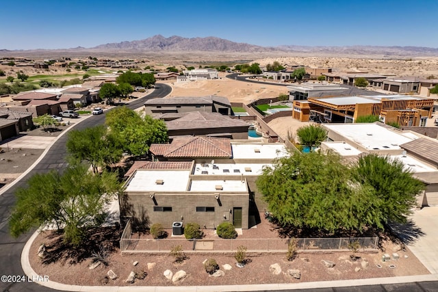 bird's eye view featuring a mountain view and a residential view