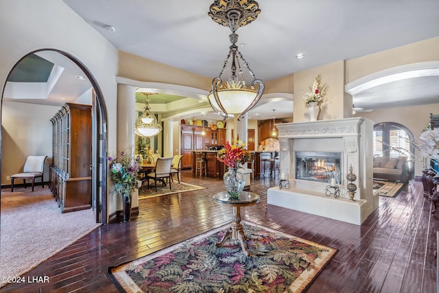 foyer entrance featuring dark hardwood / wood-style flooring