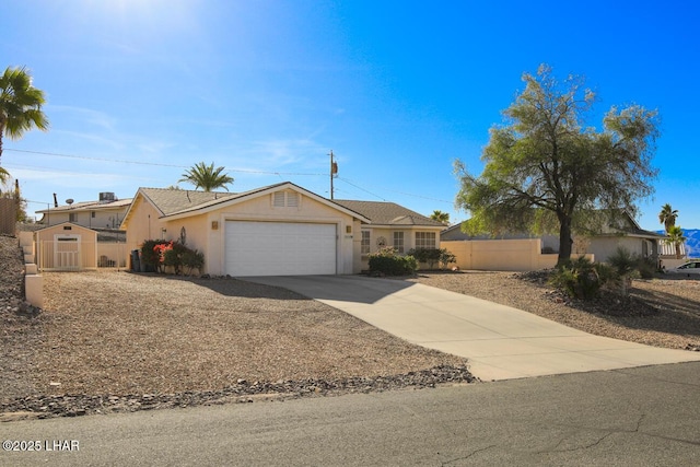 ranch-style home with a garage