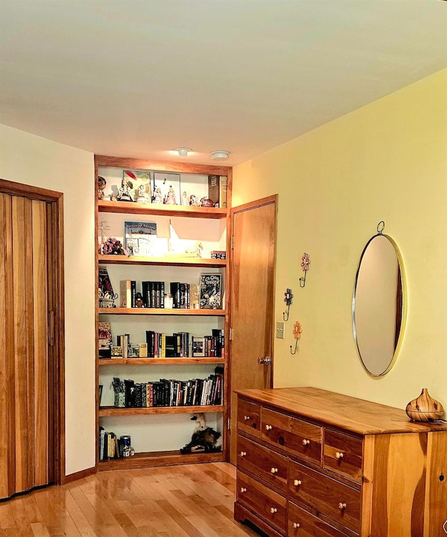 interior space with light hardwood / wood-style floors