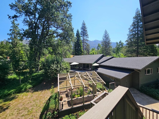 exterior space with a mountain view