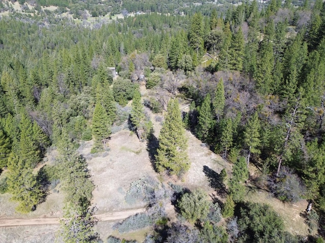 birds eye view of property featuring a view of trees