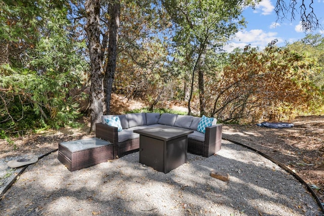 view of patio with an outdoor hangout area