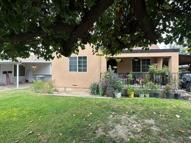 view of front of home with a front yard