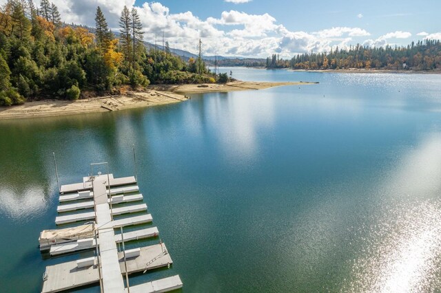 water view with a boat dock