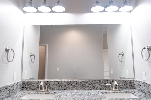 bathroom with double vanity