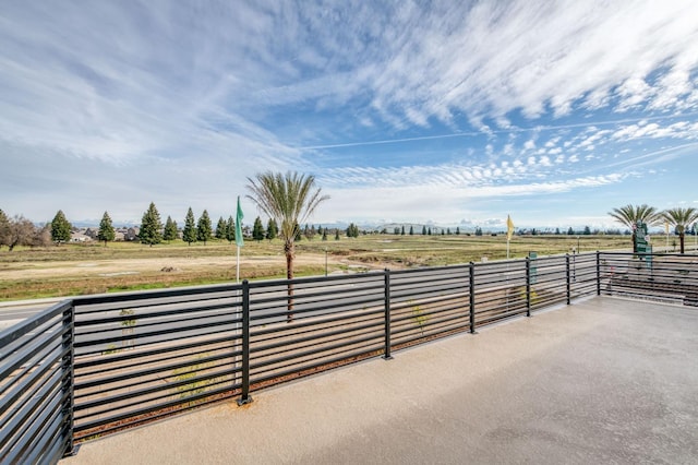 view of patio with a rural view