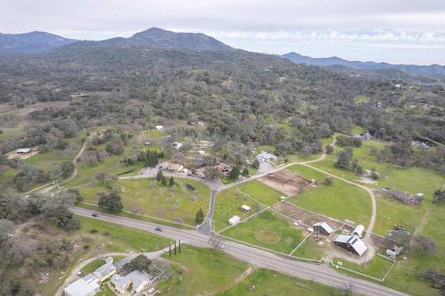 aerial view with a mountain view
