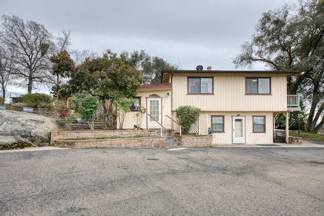 view of split level home