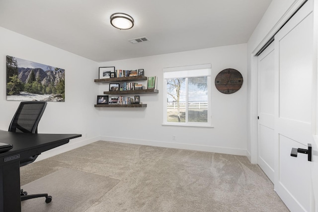 view of carpeted office