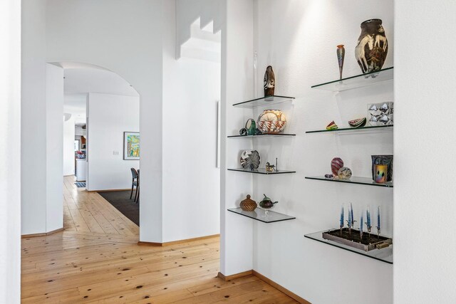 hallway featuring light hardwood / wood-style floors