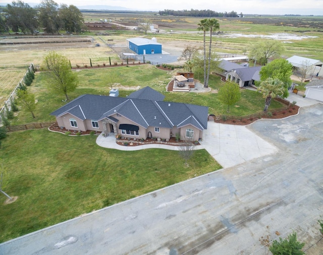 aerial view with a rural view