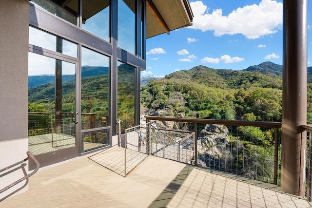 balcony with a mountain view