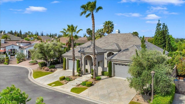 view of front of home with a garage