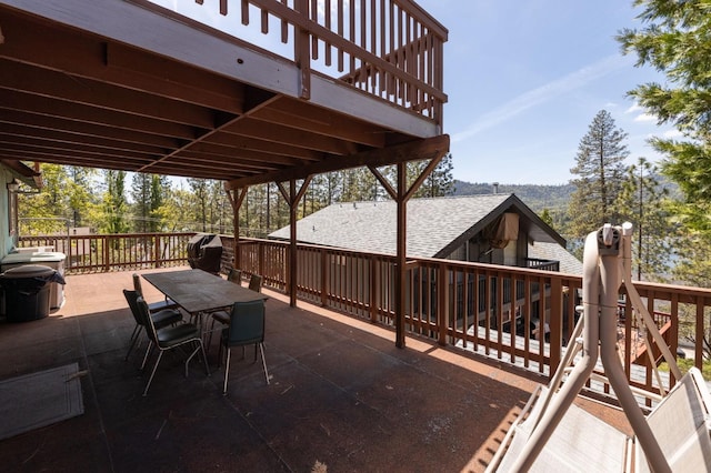 view of terrace featuring a wooden deck