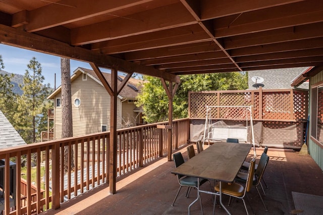 view of patio with a wooden deck