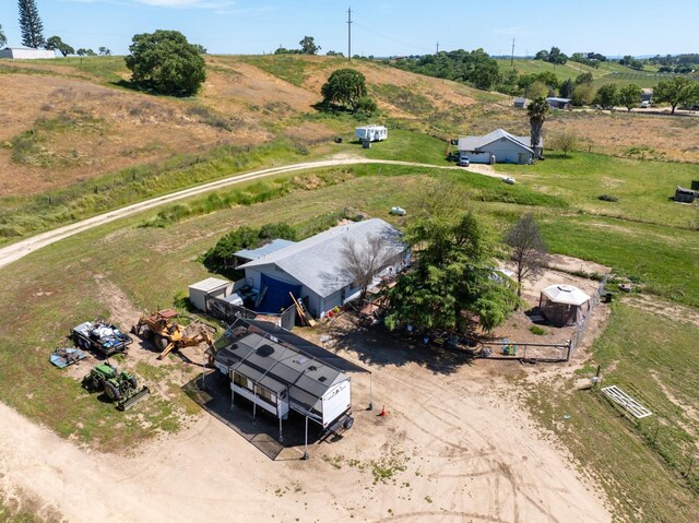 aerial view featuring a rural view