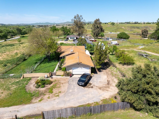 bird's eye view with a rural view