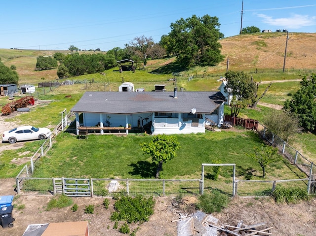 drone / aerial view featuring a rural view