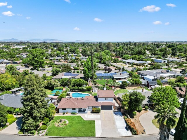 925 S Purdue Ave, Fresno, CA 93727 - aerial perspective of suburban area featuring a pool area