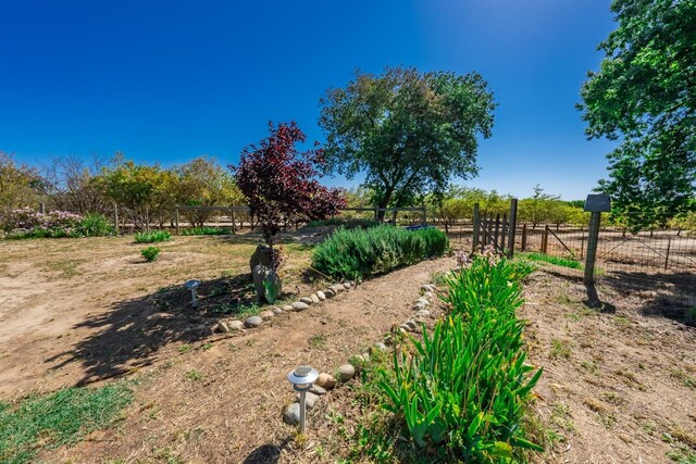 view of yard with a rural view