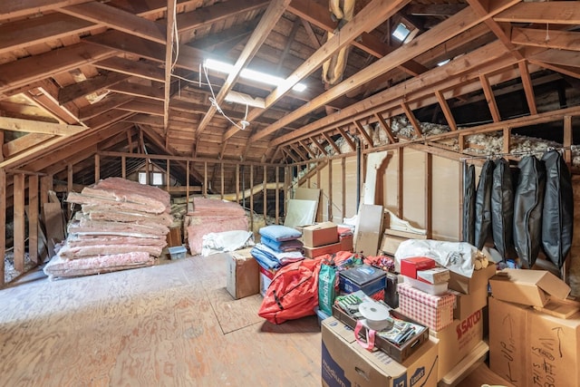 view of unfinished attic