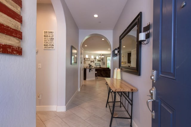 view of tiled foyer