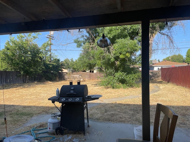 view of yard featuring a patio