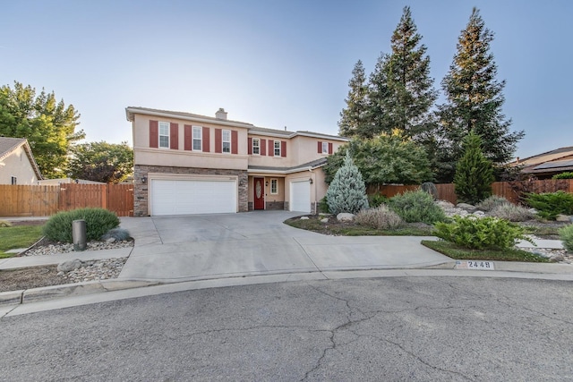 view of property with a garage