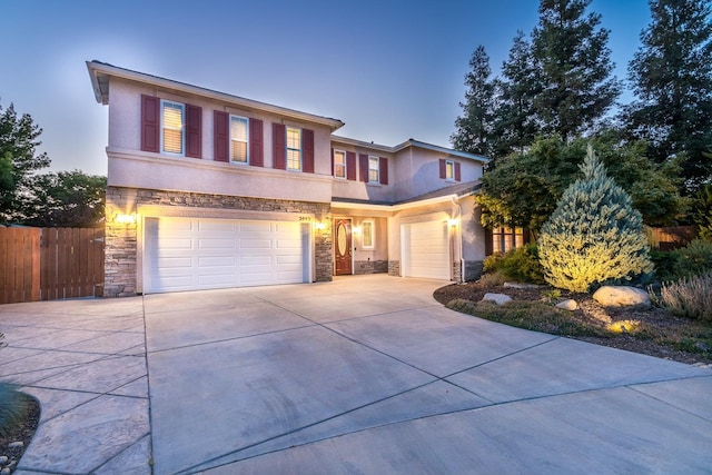 view of property featuring a garage