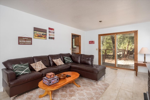 view of tiled living room