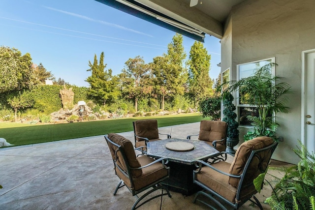 view of patio with outdoor dining space