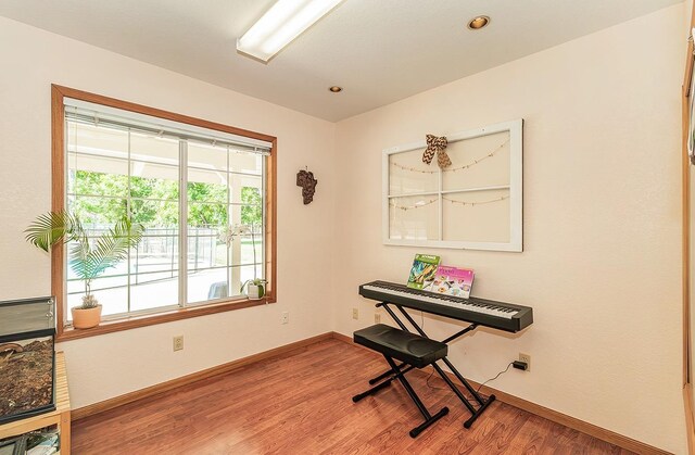 misc room with hardwood / wood-style flooring